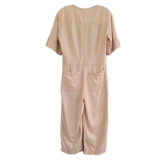 Madewell Womens Top-Stitched Coverall Jumpsuit Blush Short Sleeve Utility Size 0 - Picture 2 of 14